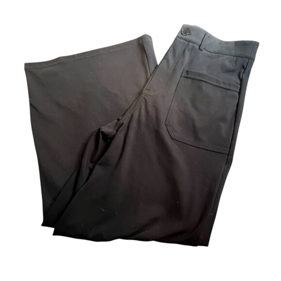 Halara Wide Leg Front Pocket Button Zipper Work Pants Sz Small Womens Black - Picture 10 of 13